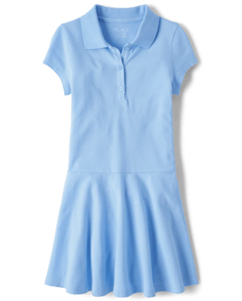 Girls Uniform Pique Polo Dress