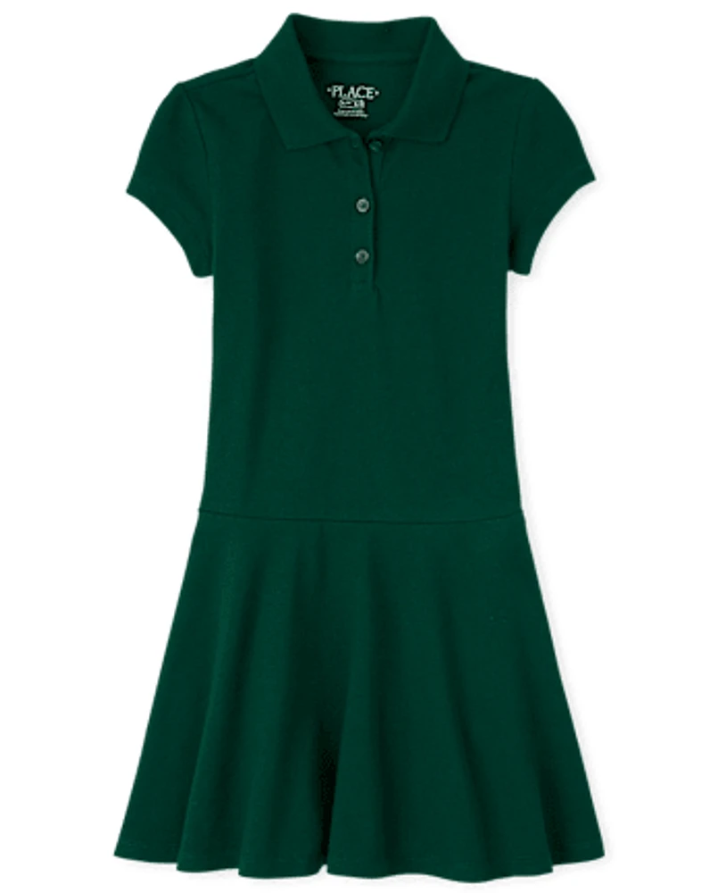 Girls Uniform Pique Polo Dress