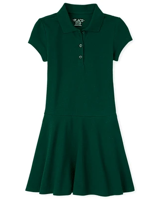 Girls Uniform Pique Polo Dress