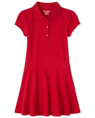 Girls Uniform Pique Polo Dress