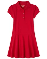 Girls Uniform Pique Polo Dress