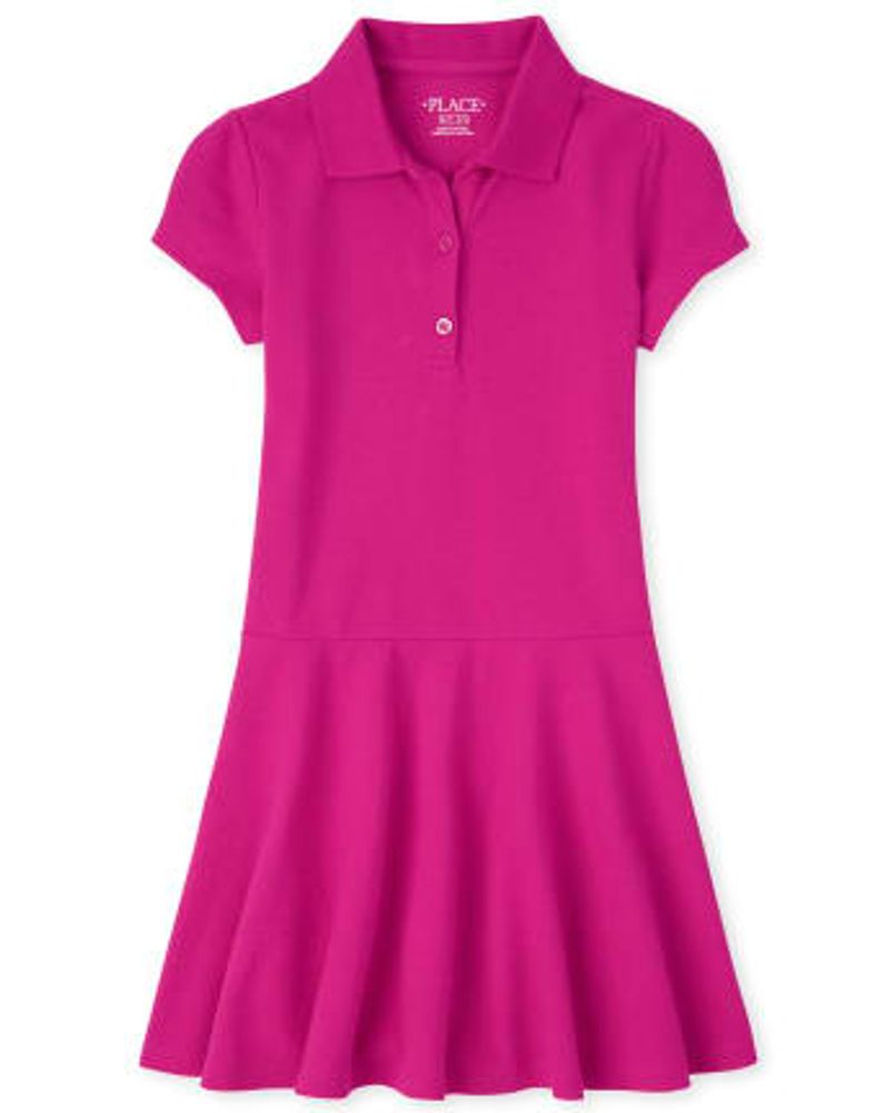 Girls Uniform Pique Polo Dress
