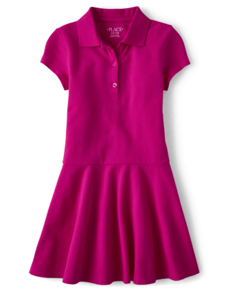 Girls Uniform Pique Polo Dress