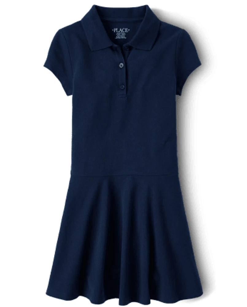 Girls Uniform Pique Polo Dress