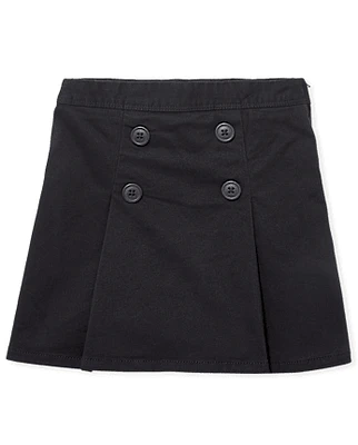 Girls Uniform Stretch Button Skort