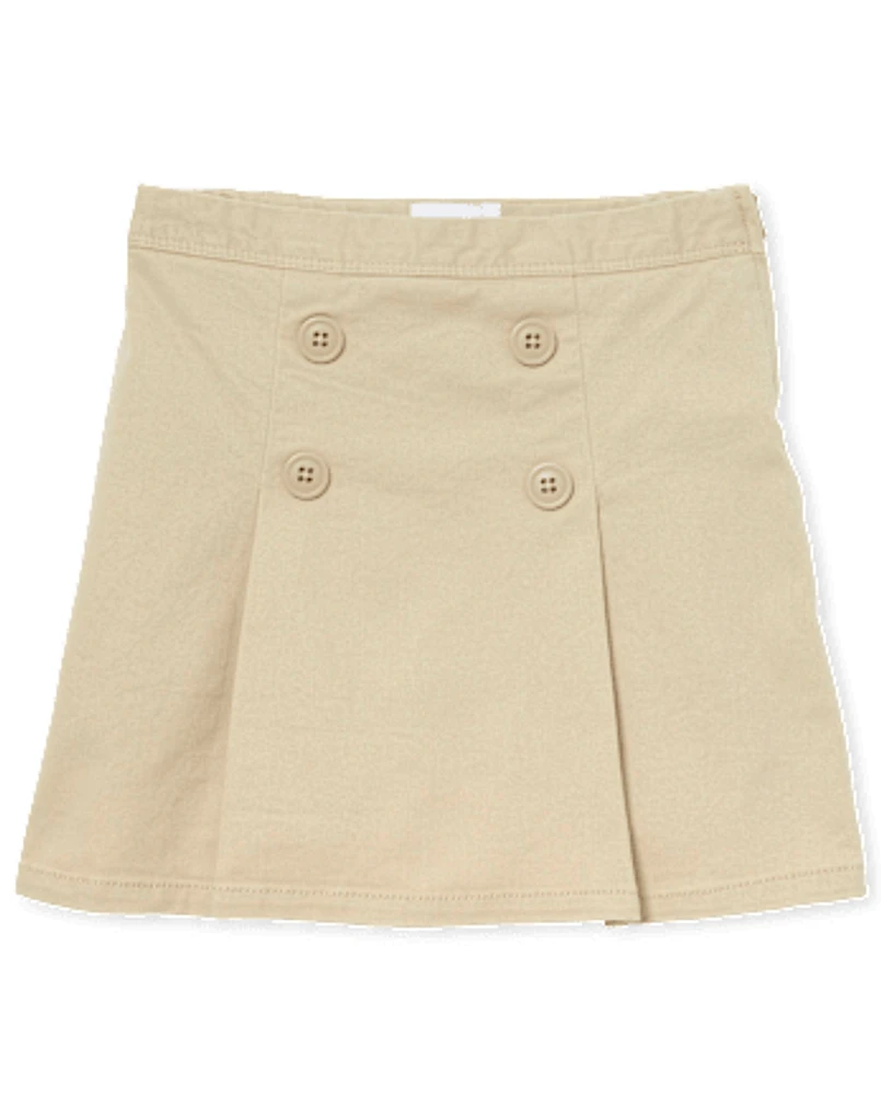 Girls Uniform Stretch Button Skort