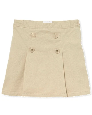 Girls Uniform Stretch Button Skort