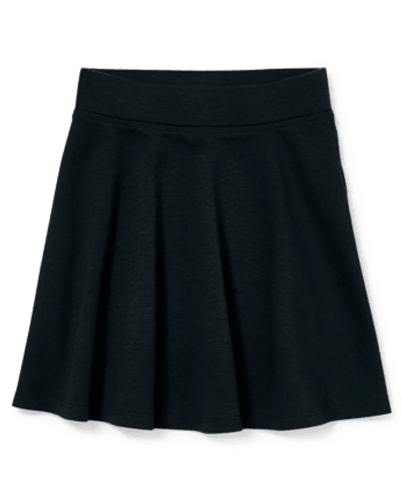 Jupe-short uniforme en tricot point de Rome pour fille