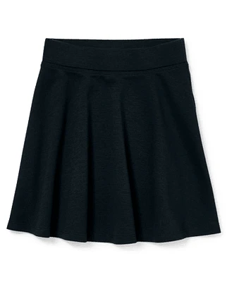 Jupe-short uniforme en tricot point de Rome pour fille