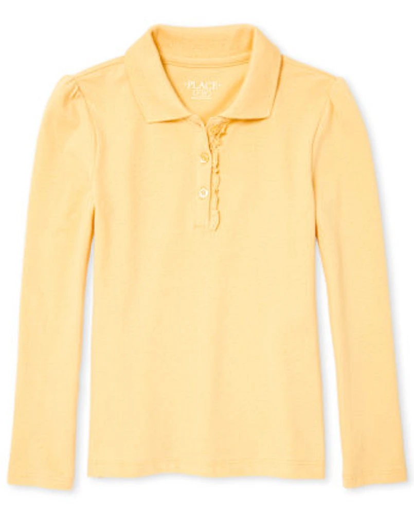 Girls Uniform Ruffle Pique Polo