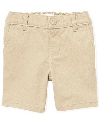 Toddler Girls Uniform Stretch Chino Shorts