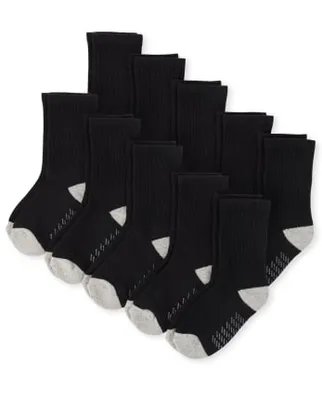 Baby And Toddler Boys Crew Socks 10-Pack