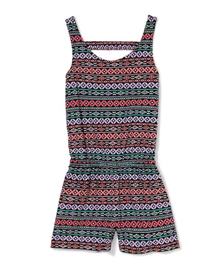 Girls Print Cut Out Romper