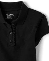 Girls Uniform Ruffle Pique Polo