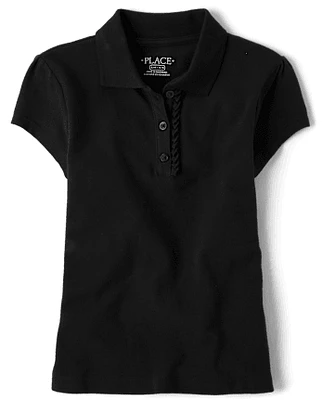 Girls Uniform Ruffle Pique Polo