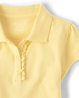 Girls Uniform Ruffle Pique Polo