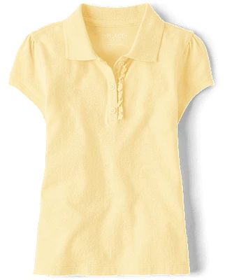 Girls Uniform Ruffle Pique Polo