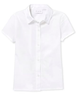 Girls Uniform Poplin Button Down Shirt