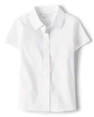 Girls Uniform Poplin Button Up Shirt