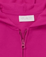 Sweat à capuche zippé en polaire pour filles