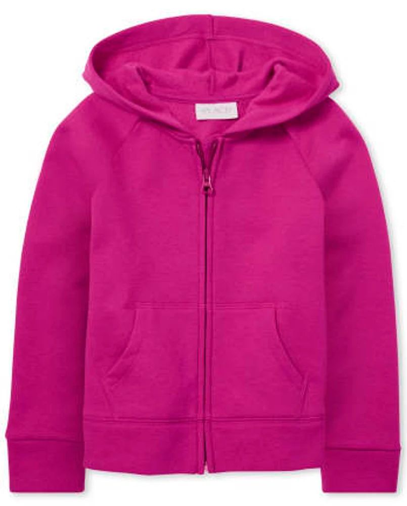 Sweat à capuche zippé en polaire pour filles