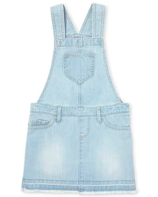 Girls Frayed Hem Denim Skirtall