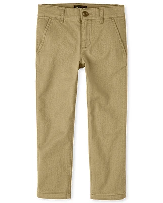 Boys Uniform Stretch Straight Chino Pants