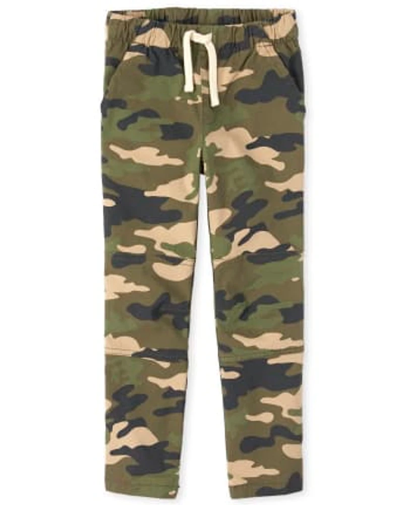 Boys Camo Stretch Matching Pull On Jogger Pants