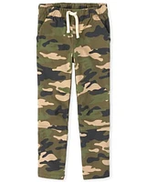 Boys Camo Stretch Matching Pull On Jogger Pants