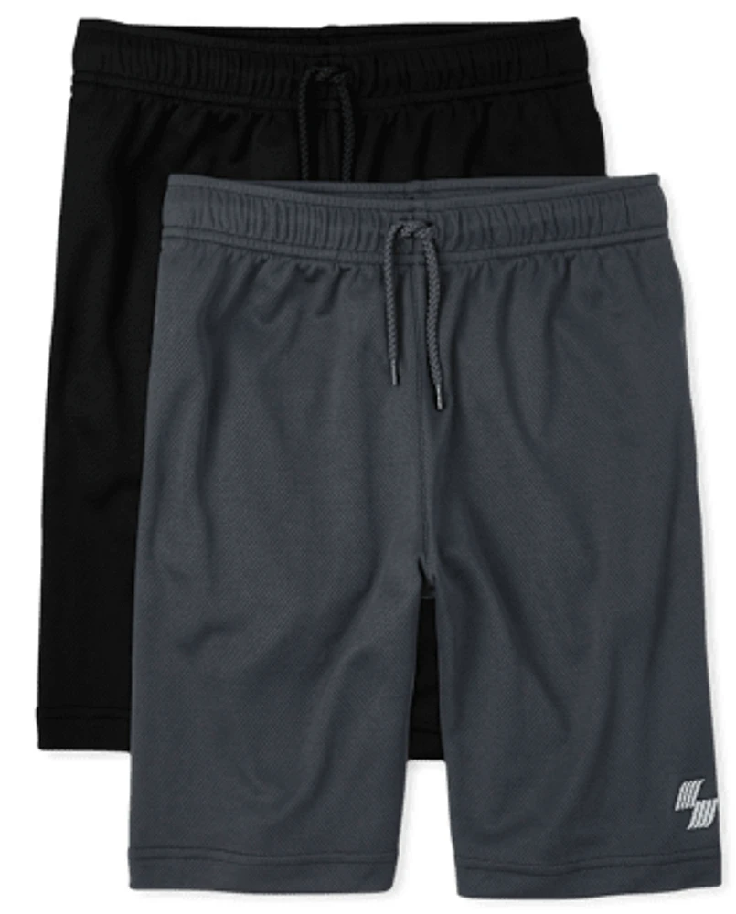 Boys Quick Dry Mesh Basketball Shorts 2-Pack