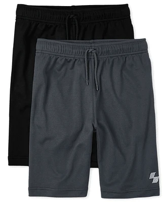 Boys Quick Dry Mesh Basketball Shorts 2-Pack