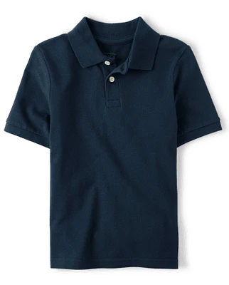 Boys Uniform Stain Resistant Stretch Pique Polo