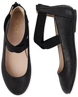 Girls Cross Strap Ballet Flats