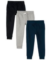 Boys Fleece Jogger Pants 3-Pack