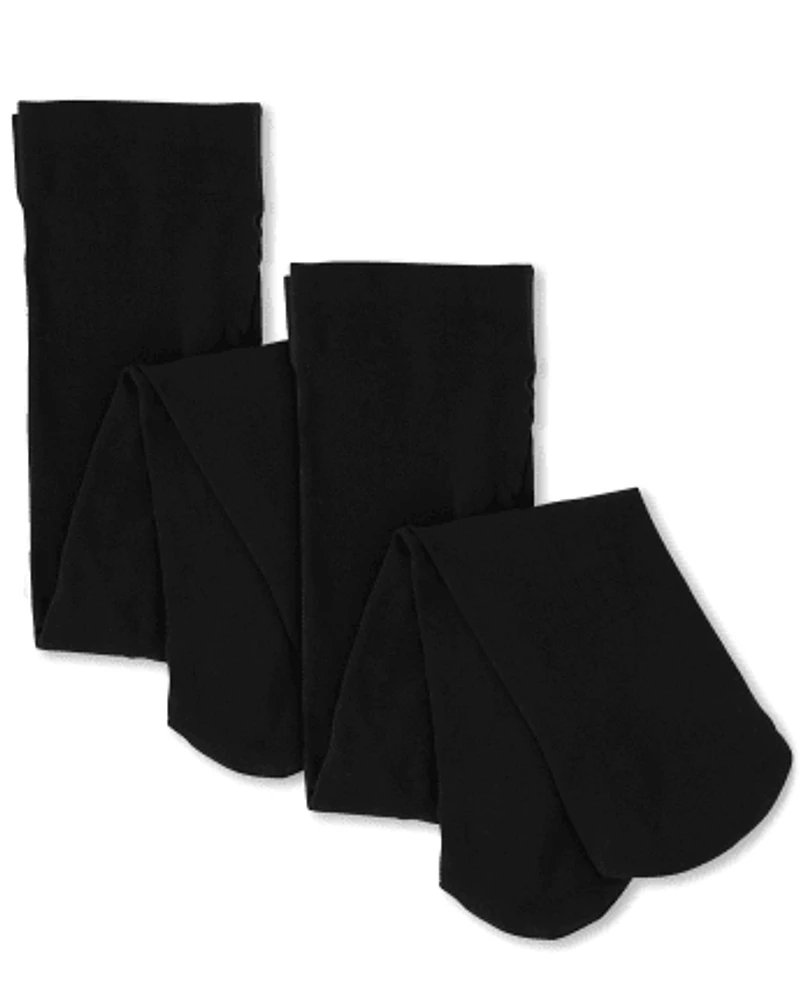 Lot de 2 collants en microfibre pour bébés et petites filles