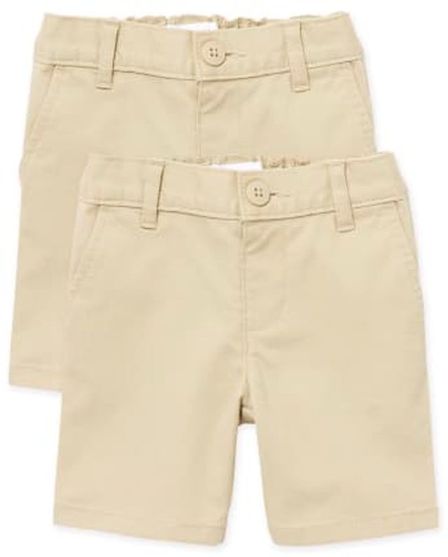 The Children's Place Toddler Girls Uniform Stretch Chino Shorts 2-Pack