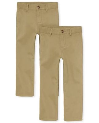 Boys Uniform Straight Chino Pants 2-Pack