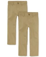 Boys Uniform Straight Chino Pants 2-Pack