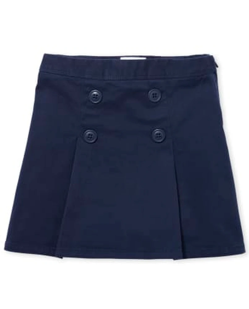 Girls Uniform Stretch Button Skort