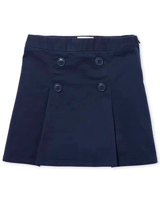 Girls Uniform Stretch Button Skort