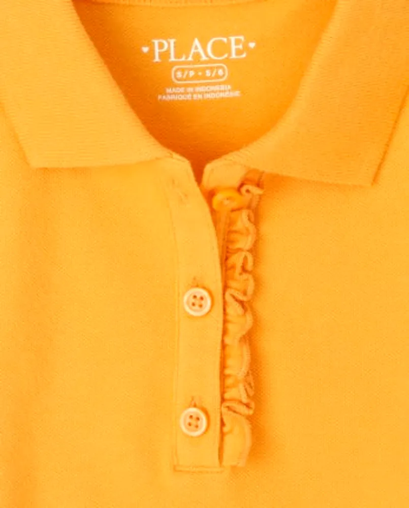 Girls Uniform Ruffle Pique Polo -Pack