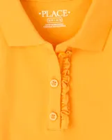 Girls Uniform Ruffle Pique Polo -Pack