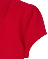 Girls Uniform Ruffle Pique Polo -Pack
