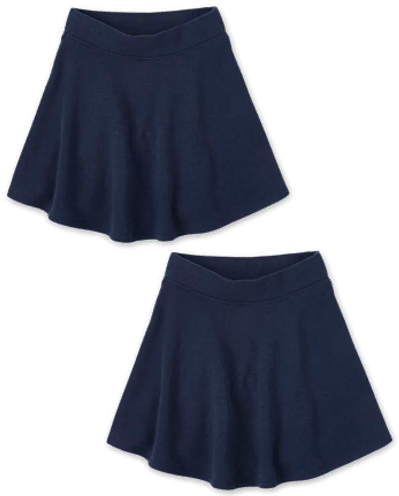 Girls Uniform French Terry Skort 2-Pack