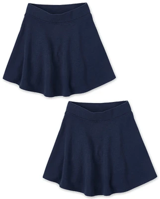 Girls Uniform French Terry Skort 2-Pack