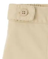 Girls Uniform Wrinkle Resistant Stretch Button Skort