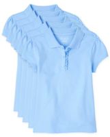 Girls Uniform Ruffle Pique Polo -Pack