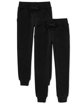 Lot de 2 pantalons jogging en polaire pour fille