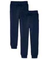 Girls Fleece Jogger Pants 2-Pack