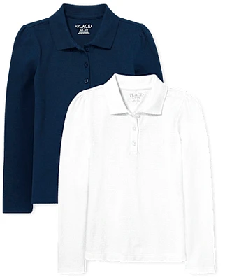 Girls Uniform Pique Polo 2-Pack
